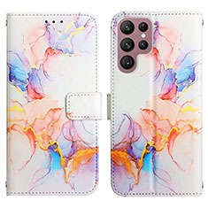 Custodia Portafoglio In Pelle Fantasia Modello Cover con Supporto Y03B per Samsung Galaxy S21 Ultra 5G Colorato