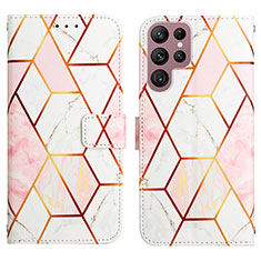 Custodia Portafoglio In Pelle Fantasia Modello Cover con Supporto Y03B per Samsung Galaxy S23 Ultra 5G Multicolore