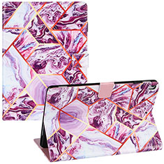 Custodia Portafoglio In Pelle Fantasia Modello Cover con Supporto Y04B per Apple iPad Air 3 Lavanda