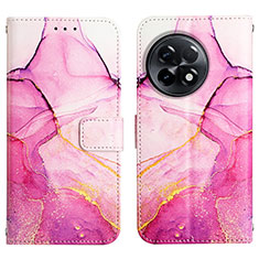 Custodia Portafoglio In Pelle Fantasia Modello Cover con Supporto Y04B per OnePlus 11R 5G Rosa Caldo