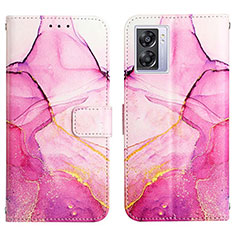 Custodia Portafoglio In Pelle Fantasia Modello Cover con Supporto Y04B per OnePlus Nord N300 5G Rosa Caldo