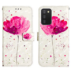 Custodia Portafoglio In Pelle Fantasia Modello Cover con Supporto Y04B per Samsung Galaxy A03s Rosa