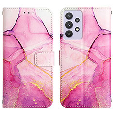 Custodia Portafoglio In Pelle Fantasia Modello Cover con Supporto Y04B per Samsung Galaxy A32 5G Rosa Caldo