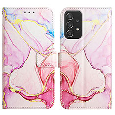 Custodia Portafoglio In Pelle Fantasia Modello Cover con Supporto Y04B per Samsung Galaxy A53 5G Rosa