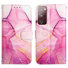 Custodia Portafoglio In Pelle Fantasia Modello Cover con Supporto Y04B per Samsung Galaxy S20 FE (2022) 5G Rosa Caldo