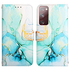 Custodia Portafoglio In Pelle Fantasia Modello Cover con Supporto Y04B per Samsung Galaxy S20 FE (2022) 5G Verde