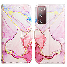 Custodia Portafoglio In Pelle Fantasia Modello Cover con Supporto Y04B per Samsung Galaxy S20 Lite 5G Rosa