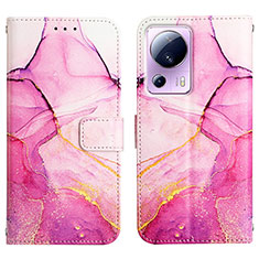 Custodia Portafoglio In Pelle Fantasia Modello Cover con Supporto Y04B per Xiaomi Civi 2 5G Rosa Caldo