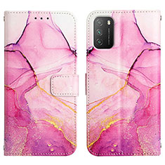 Custodia Portafoglio In Pelle Fantasia Modello Cover con Supporto Y04B per Xiaomi Redmi 9T 4G Rosa Caldo