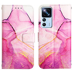 Custodia Portafoglio In Pelle Fantasia Modello Cover con Supporto Y04B per Xiaomi Redmi K50 Ultra 5G Rosa Caldo
