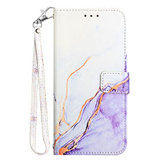 Custodia Portafoglio In Pelle Fantasia Modello Cover con Supporto Y05B per Samsung Galaxy M12 Viola