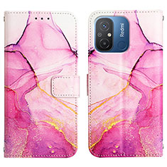 Custodia Portafoglio In Pelle Fantasia Modello Cover con Supporto YB1 per Xiaomi Poco C55 Rosa Caldo