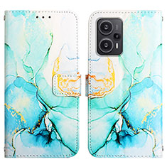 Custodia Portafoglio In Pelle Fantasia Modello Cover con Supporto YB1 per Xiaomi Poco F5 5G Verde