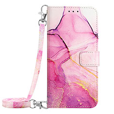 Custodia Portafoglio In Pelle Fantasia Modello Cover con Supporto YB1 per Xiaomi Redmi Note 12 Pro+ Plus 5G Rosa Caldo