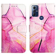 Custodia Portafoglio In Pelle Fantasia Modello Cover con Supporto YB4 per Motorola Moto G Power (2022) Rosa Caldo