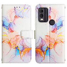 Custodia Portafoglio In Pelle Fantasia Modello Cover con Supporto YB4 per Nokia C22 Blu