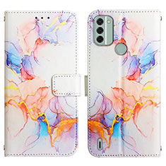 Custodia Portafoglio In Pelle Fantasia Modello Cover con Supporto YB4 per Nokia C31 Blu