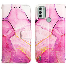 Custodia Portafoglio In Pelle Fantasia Modello Cover con Supporto YB4 per Nokia C31 Rosa Caldo