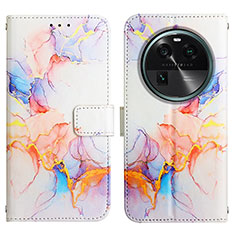 Custodia Portafoglio In Pelle Fantasia Modello Cover con Supporto YB4 per Oppo Find X6 5G Blu