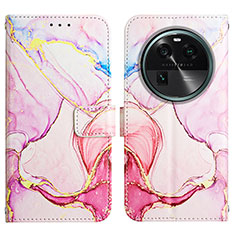 Custodia Portafoglio In Pelle Fantasia Modello Cover con Supporto YB4 per Oppo Find X6 5G Rosa