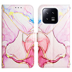 Custodia Portafoglio In Pelle Fantasia Modello Cover con Supporto YB4 per Xiaomi Mi 13 5G Rosa