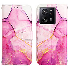 Custodia Portafoglio In Pelle Fantasia Modello Cover con Supporto YB4 per Xiaomi Mi 13T 5G Rosa Caldo
