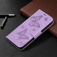 Custodia Portafoglio In Pelle Farfalla Cover con Supporto B01F per Huawei Honor X7a Lavanda