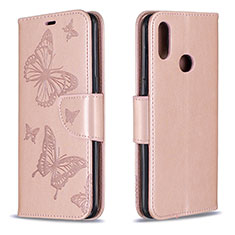 Custodia Portafoglio In Pelle Farfalla Cover con Supporto B01F per Samsung Galaxy A10s Oro Rosa