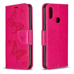 Custodia Portafoglio In Pelle Farfalla Cover con Supporto B01F per Samsung Galaxy A10s Rosa Caldo