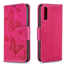 Custodia Portafoglio In Pelle Farfalla Cover con Supporto B01F per Samsung Galaxy A30S Rosa Caldo