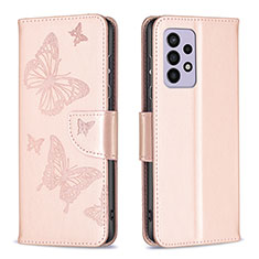Custodia Portafoglio In Pelle Farfalla Cover con Supporto B01F per Samsung Galaxy A33 5G Oro Rosa