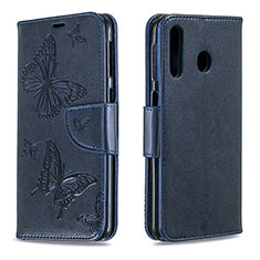 Custodia Portafoglio In Pelle Farfalla Cover con Supporto B01F per Samsung Galaxy A40s Blu