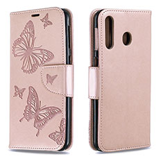 Custodia Portafoglio In Pelle Farfalla Cover con Supporto B01F per Samsung Galaxy A40s Oro Rosa