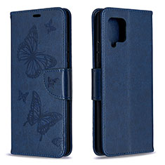 Custodia Portafoglio In Pelle Farfalla Cover con Supporto B01F per Samsung Galaxy A42 5G Blu