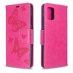 Custodia Portafoglio In Pelle Farfalla Cover con Supporto B01F per Samsung Galaxy A51 4G Rosa Caldo