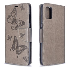 Custodia Portafoglio In Pelle Farfalla Cover con Supporto B01F per Samsung Galaxy A51 5G Grigio
