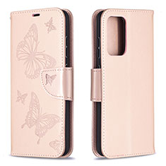 Custodia Portafoglio In Pelle Farfalla Cover con Supporto B01F per Samsung Galaxy A52 5G Oro Rosa