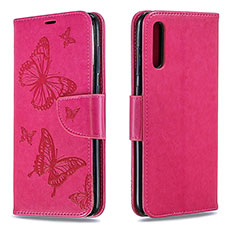 Custodia Portafoglio In Pelle Farfalla Cover con Supporto B01F per Samsung Galaxy A70 Rosa Caldo