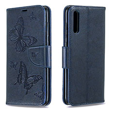 Custodia Portafoglio In Pelle Farfalla Cover con Supporto B01F per Samsung Galaxy A70S Blu