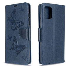 Custodia Portafoglio In Pelle Farfalla Cover con Supporto B01F per Samsung Galaxy A71 4G A715 Blu