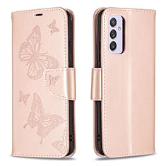 Custodia Portafoglio In Pelle Farfalla Cover con Supporto B01F per Samsung Galaxy A82 5G Oro Rosa