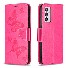 Custodia Portafoglio In Pelle Farfalla Cover con Supporto B01F per Samsung Galaxy A82 5G Rosa Caldo