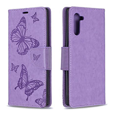 Custodia Portafoglio In Pelle Farfalla Cover con Supporto B01F per Samsung Galaxy Note 10 5G Lavanda