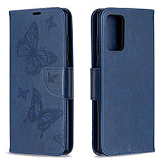 Custodia Portafoglio In Pelle Farfalla Cover con Supporto B01F per Samsung Galaxy Note 20 5G Blu