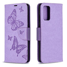 Custodia Portafoglio In Pelle Farfalla Cover con Supporto B01F per Samsung Galaxy Note 20 5G Lavanda