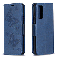 Custodia Portafoglio In Pelle Farfalla Cover con Supporto B01F per Samsung Galaxy S20 Lite 5G Blu