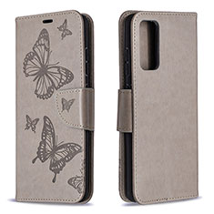 Custodia Portafoglio In Pelle Farfalla Cover con Supporto B01F per Samsung Galaxy S20 Lite 5G Grigio