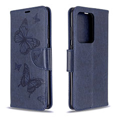 Custodia Portafoglio In Pelle Farfalla Cover con Supporto B01F per Samsung Galaxy S20 Plus 5G Blu