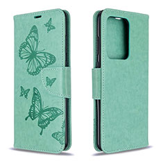 Custodia Portafoglio In Pelle Farfalla Cover con Supporto B01F per Samsung Galaxy S20 Plus 5G Verde