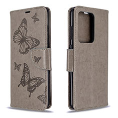 Custodia Portafoglio In Pelle Farfalla Cover con Supporto B01F per Samsung Galaxy S20 Plus Grigio